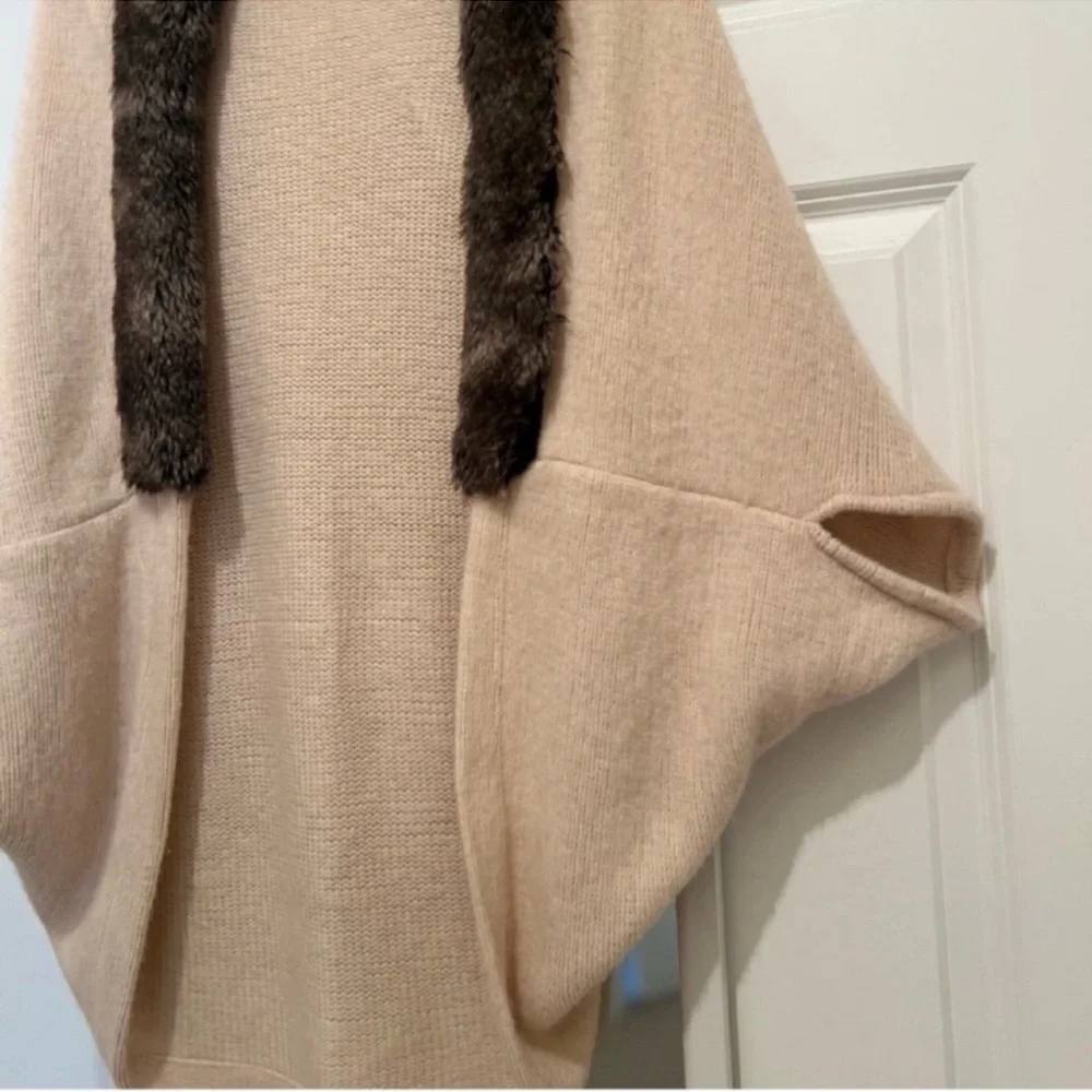 Anthropologie Mad Style 100% Acrylic fur lined open front sweater shrug cardigan